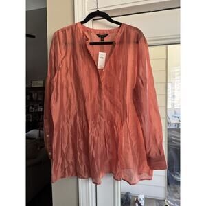 NWT Banana Republic Woman’s Tencel Pintuck Pleated Top